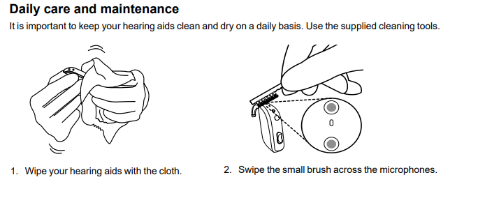 Cleaning method for Behind-The-Ear Hearing Aids: